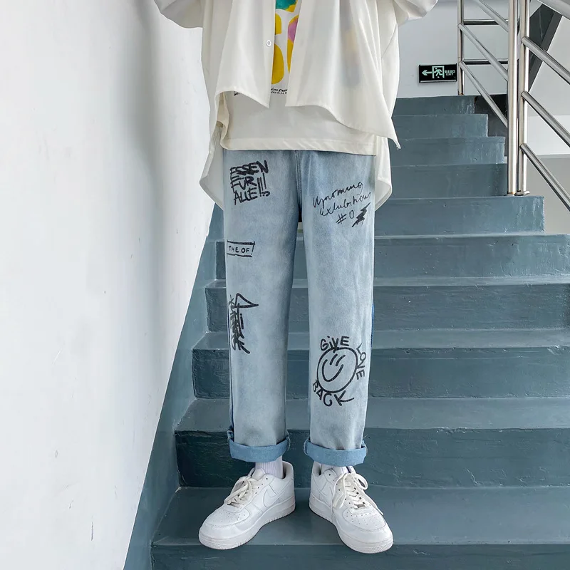 

Мужские свободные прямые широкие брюки в стиле хип-хоп