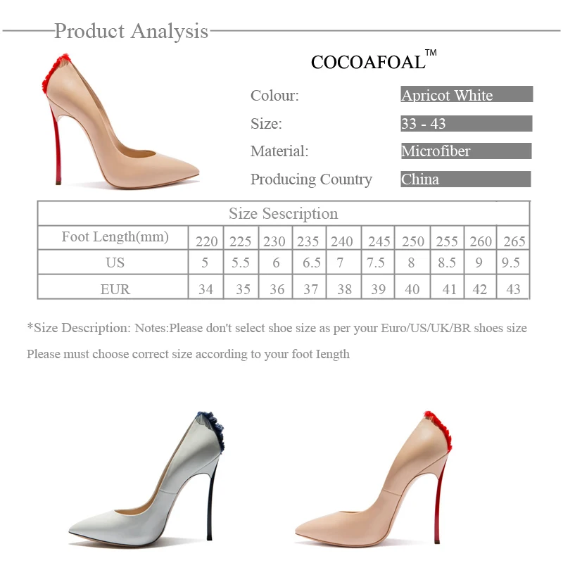 

YECHNE Woman Plus Size 33 43 High Heels Shoes Sexy White Apricot Valentine Shoes Metal Decoration Pointed Toe Wedding Pumps