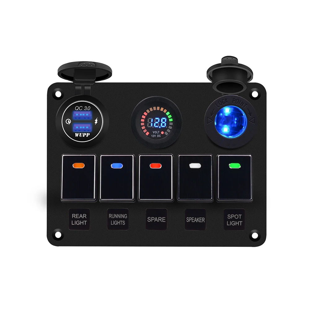 5 цветная панель переключателя защита от огня быстрая зарядка цвет аналогичный