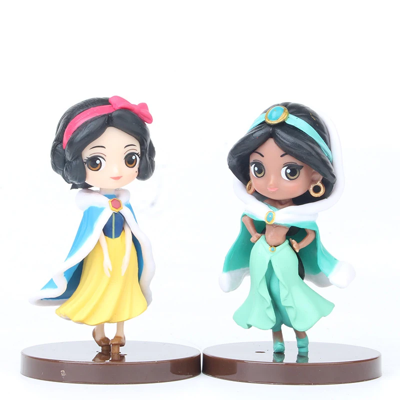 Disney Princess Q Posket 6 шт./лот 8 см ПВХ фигурка игрушки украшения торта детский подарок на