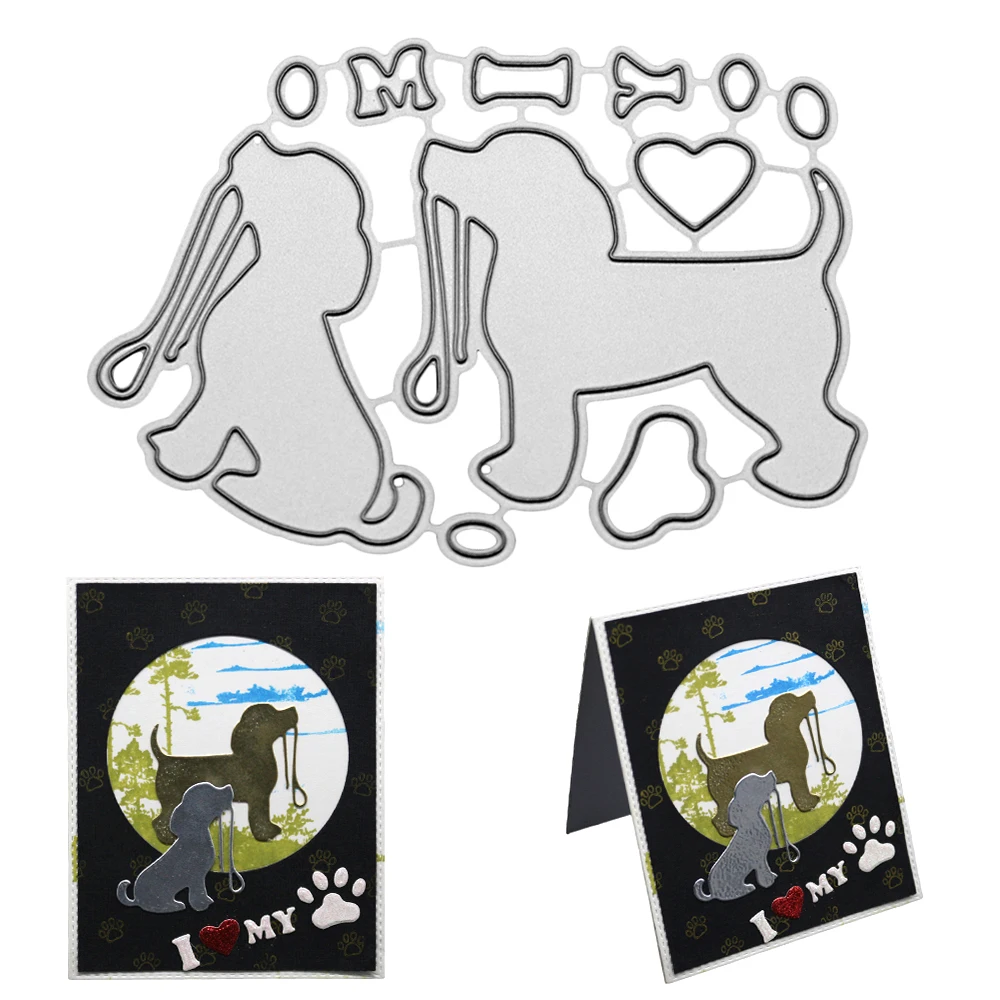 С милой собачкой металлический Трафаретный вырубной штамп трафареты сделай сам