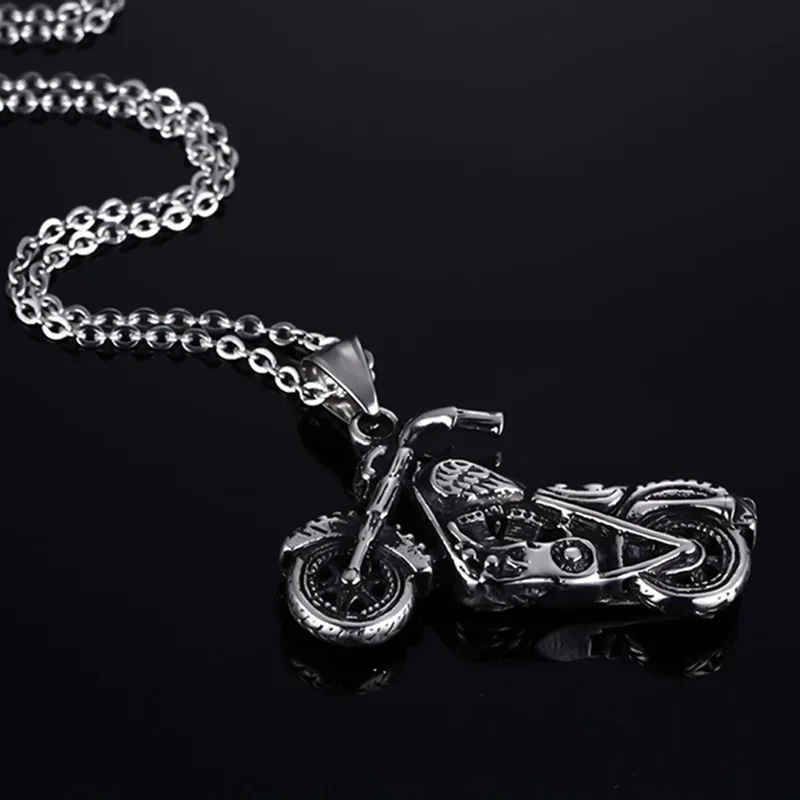 1 PC Vintage Gothic Motorcycle Necklace Ghost Rider Motor Bike Pendant For Men Jewelry Accessories Dropship New Arrival | Украшения и