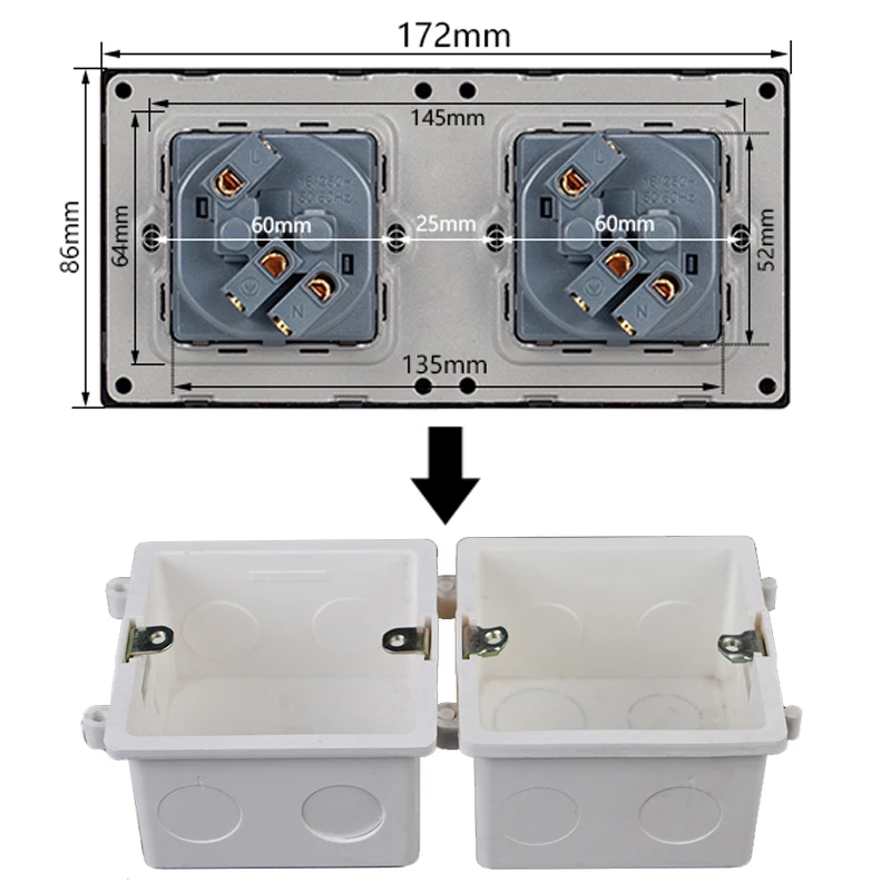 Avoir DE ЕС настенная розетка с Светодиодный индикатор Dual USB RJ45 ТВ Порты и разъёмы
