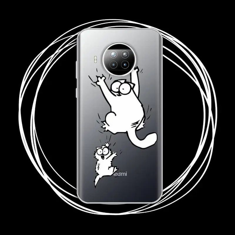 

Cute cartoon cat Phone Case Transparent for xiaomi redmi note 8 9 9s 11 10t lite pro