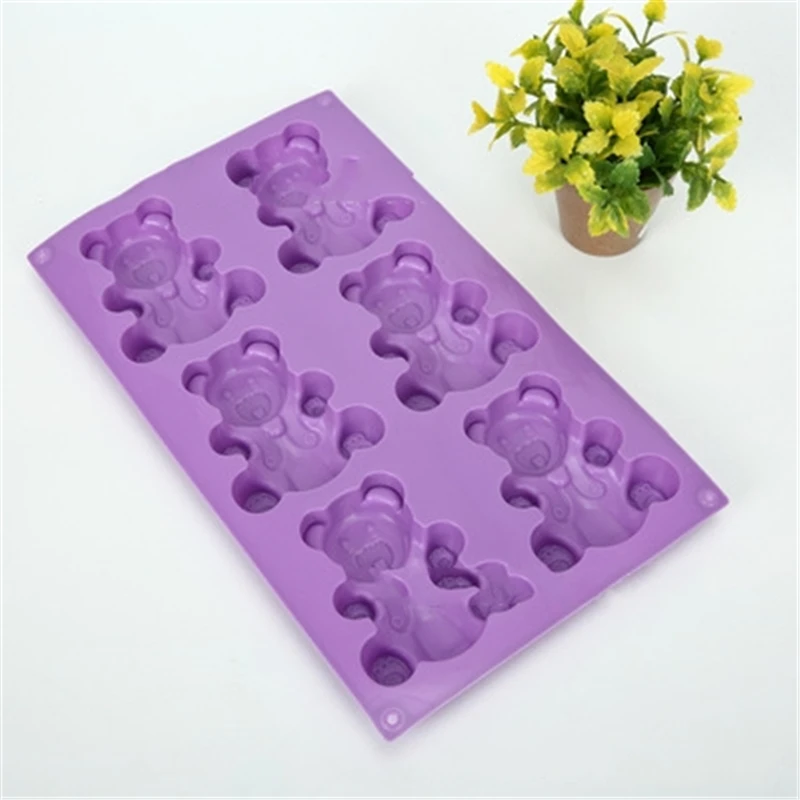 Силиконовая 6 с мультяшным рисунком форма для выпечки в виде медведя персонажа DIY