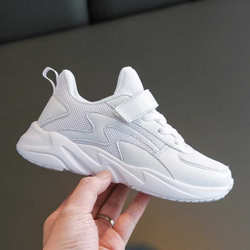 Кроссовки детские для мальчиков и девочек школьная обувь на липучках прогулок