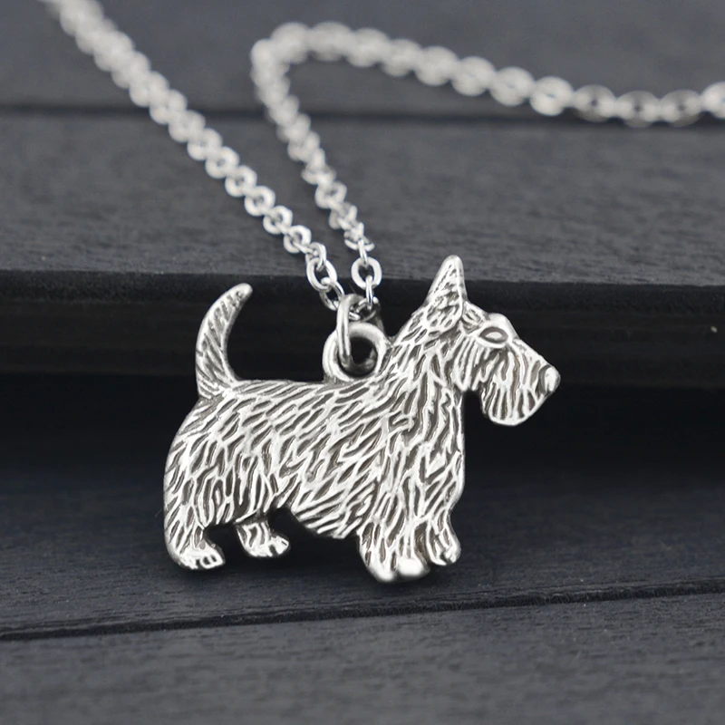 6 Style Vintage Dalmatian &amp Scottish Terrier Pekingese Dog Pendant Necklaces For Women Girls Gift Cute Animal Puppy Collar | Украшения и