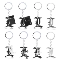 anime death note keychain black note book pendant cosplay key chains figure toys double l chaveiro women mens gift jewelry