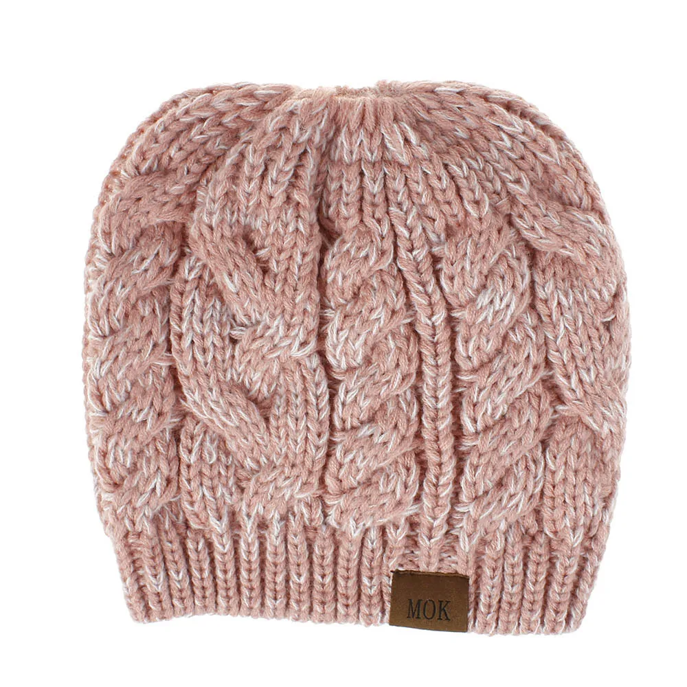 Зима женский хвостик грязная шапка Beanie Шапка мягкая вязаная теплая Осенняя уличная Спортивная повседневная шапка куполообразная вязаный головной убор