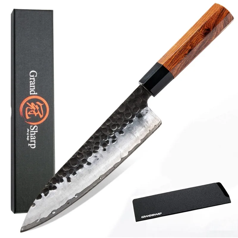 Нож шеф-повара Hamdmade японские экологически чистые кухонные ножи из стали AUS10 с
