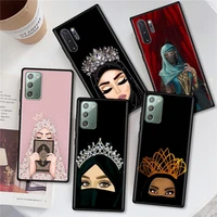 muslim girl eye mask silicone case for samsung galaxy note 20 ultra 10 lite s21 plus 9 8 s20 fe s10 s10e black soft phone cover