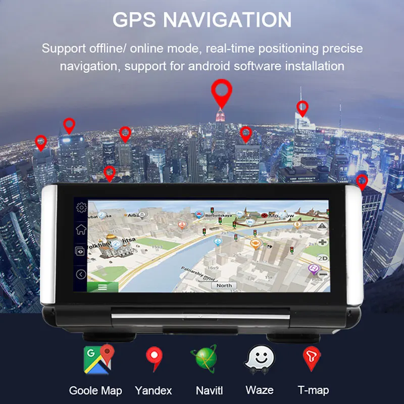 Складной Автомобильный видеорегистратор GPS WIFI Android 4G ADAS DVR Bluetooth монитор Двойная