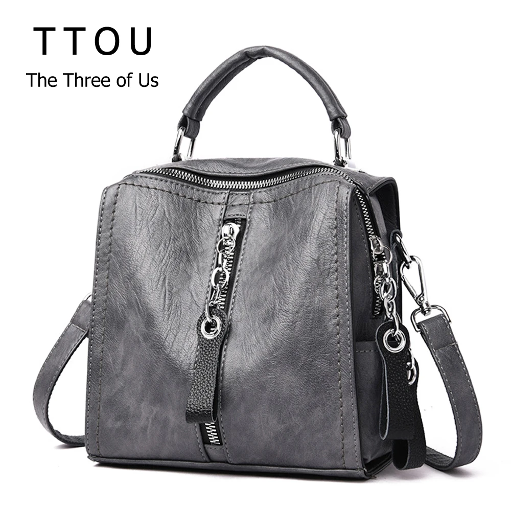 Preppy Capacity Pu Leather Backpack Large Female Casual Travel Bagpack Bookbag School Bags For Teenager |