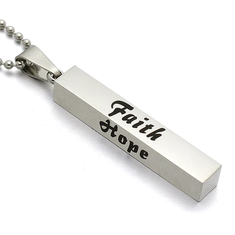 Серебряный цвет из нержавеющей стали Вера Любовь Надежда мудрость бар Шарм