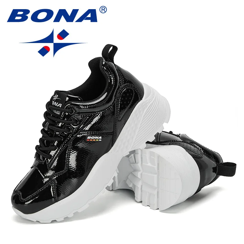 Женские уличные кроссовки BONA Вулканизированная подошва на массивной платформе