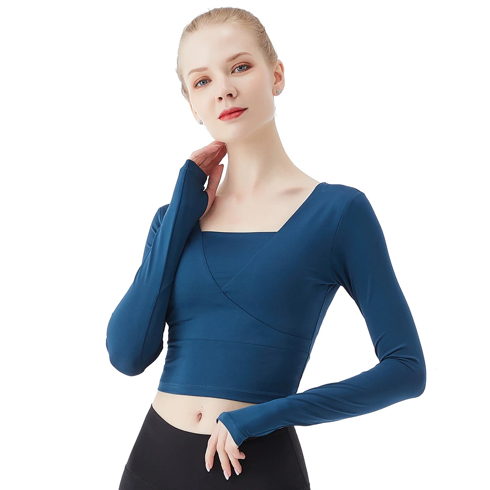 Женская одежда для фитнеса дизайнерские рубашки со встроенной съемной