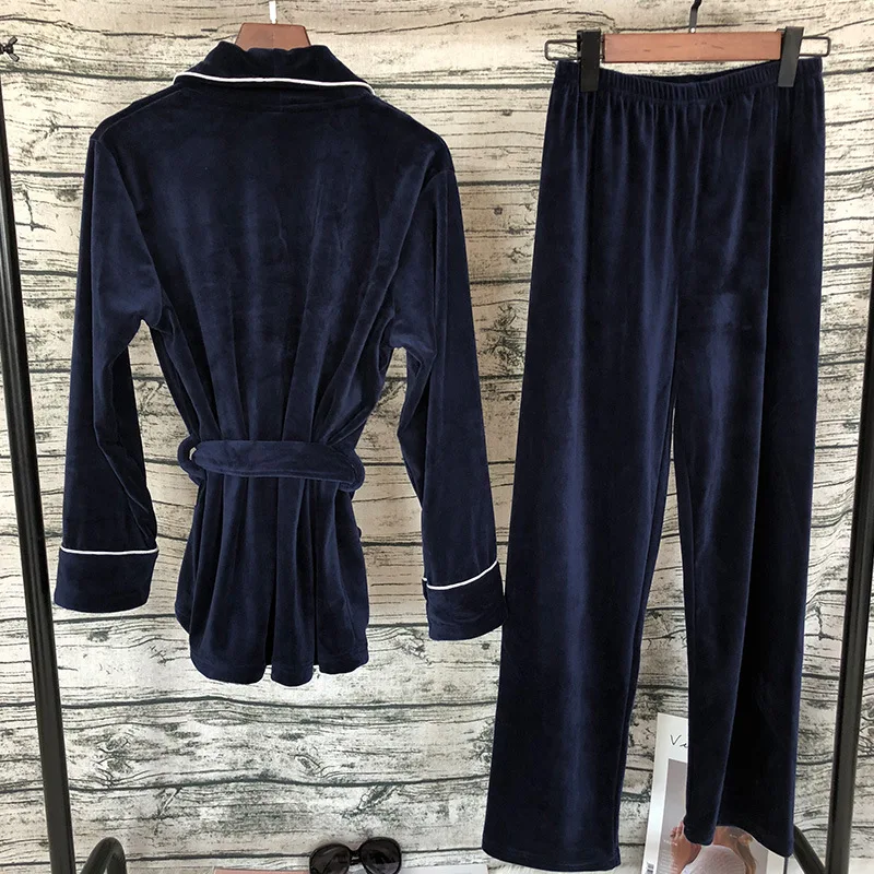 

Lady Winter Sleepwear Intimate Lingerie Flannel 2PCS Pajamas Suit Coral Fleece Nightwear Warm Sleep Set Soft Pink Home Clothing