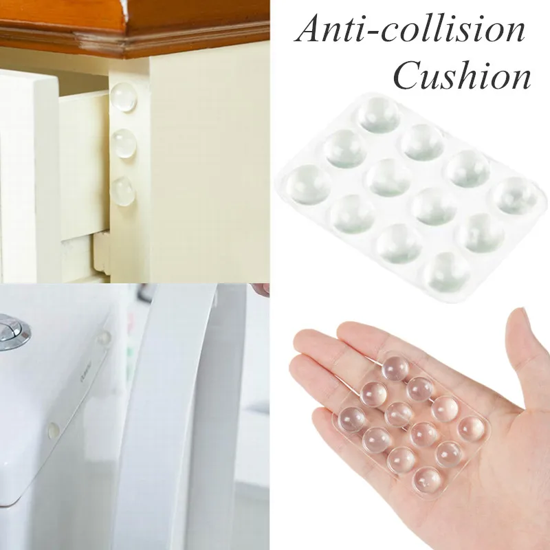 

24PCS Wall Door Handle Shock Absorption Silencer Mat Transparent Silicone Invisible Cabinet Door Anti-collision Buffer stickers