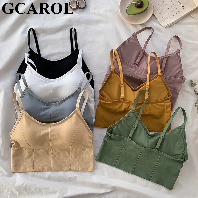 Спортивный бюстгальтер GCAROL с V образным вырезом без стальных колец регулируемые