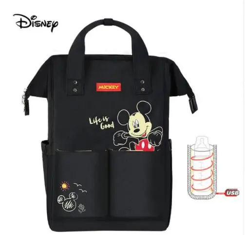 2 Disney мягкий подгузник сумка Микки Маус рюкзак для беременных подгузник сумка детские дорожные сумки для мам изоляция USB бутылочка для кормления - Color: 2