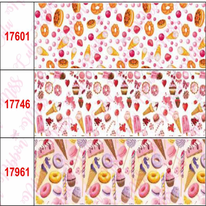 16 мм-75 мм цветной пончик шоколад кекс и печенья облако печатная корсажная/Foe лента