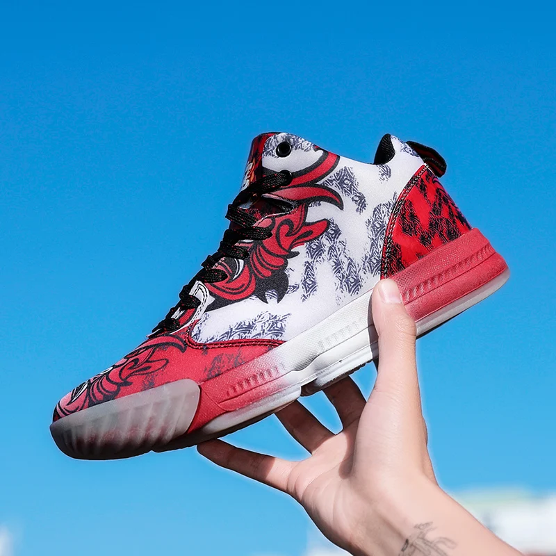 

Новые противоскользящие износостойкие баскетбольные ботинки в китайском стиле, ботинки в Facebook, Оригинальные спортивные баскетбольные бот...