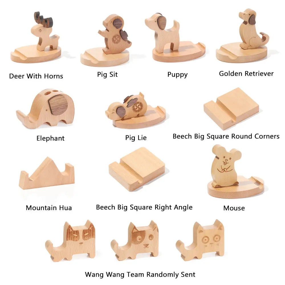 Деревянная универсальная настольная подставка держатель для смартфона и