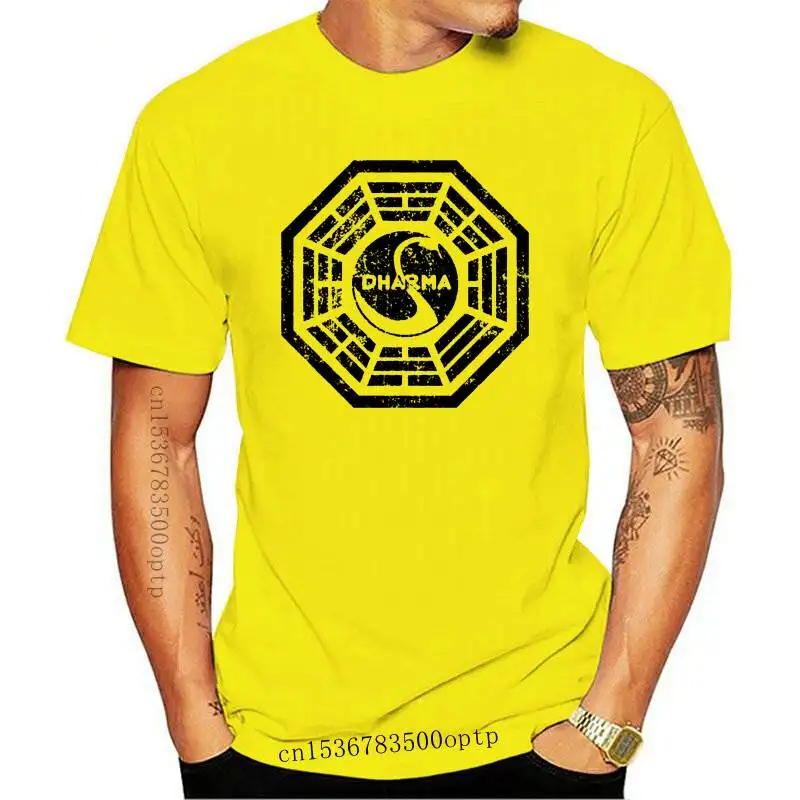 

New Dharma Initiative Distressed Logo T-Shirt men t shirt