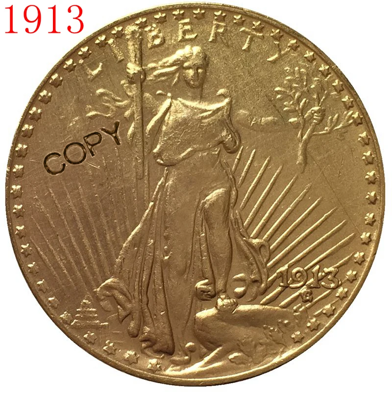США 1913 $20 St. Копия монеты с изображением гауденция|Безвалютные монеты| |