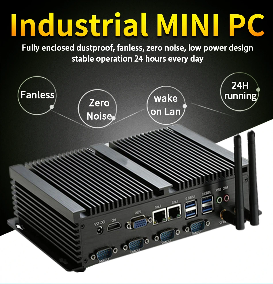 Core i7 5500U i5 4200U i3 5005U barebone Мини ПК i5 все совместимые minipc windows промышленный безвентиляторный дизайн ПК Мини Размер