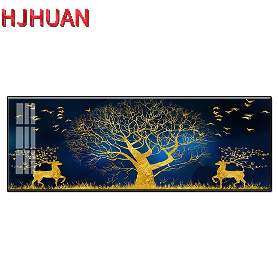 5D денежное дерево Золотой олень декоративная живопись большого размера