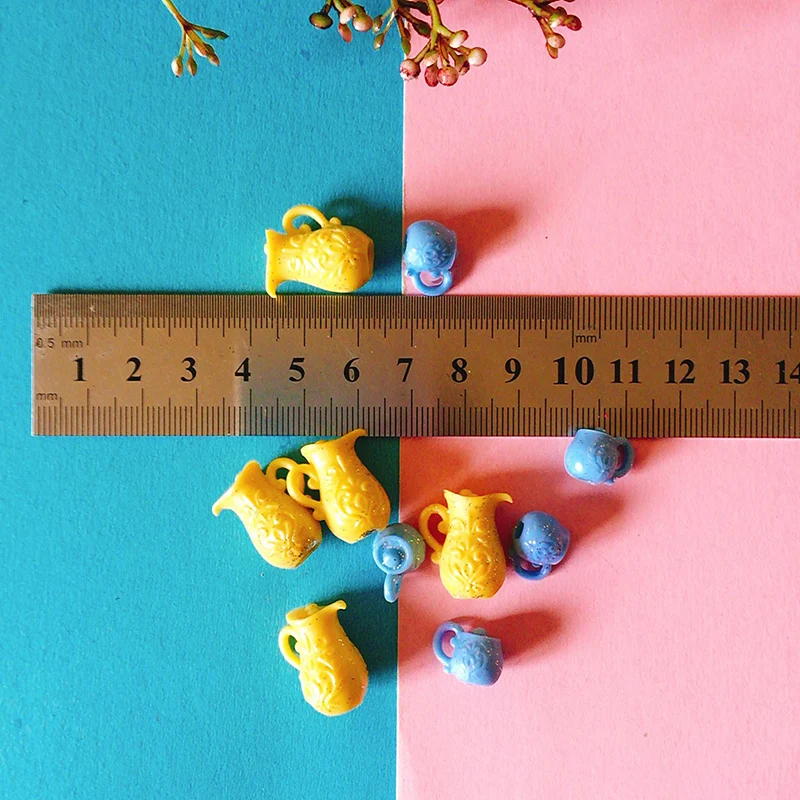 Сине красная чайная чашка/миниатюрная посуда для еды/Милая/Сказочный Садовый