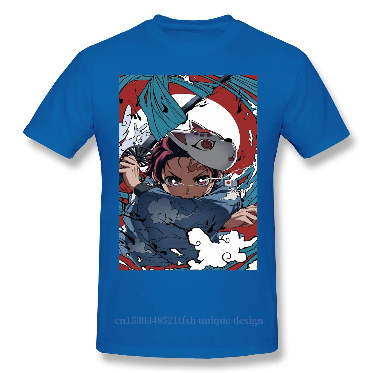 

Men TShirt Tanjiro Anime Clothes Shirt Design Anime Demon Slayer Janpanse Manga Cotton T-Shirt