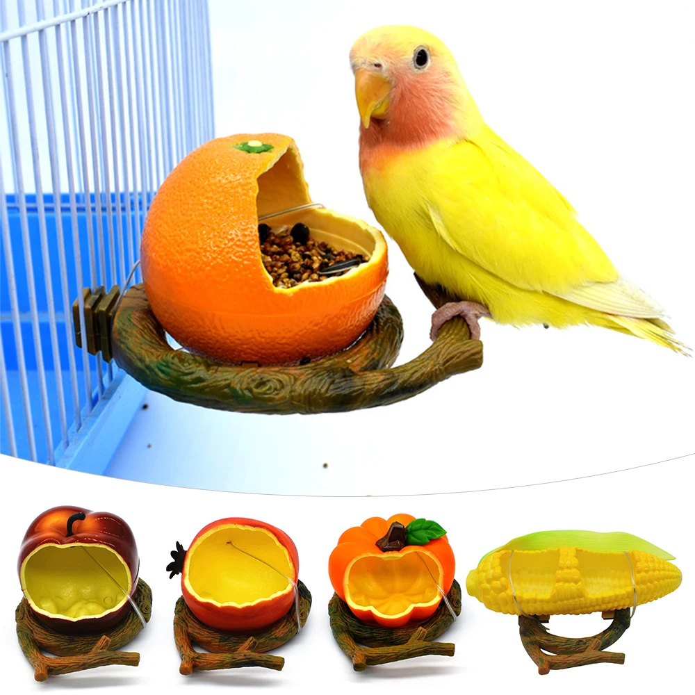 

Fruit Shape Birds Feeder Bowl Parrot Water Food Feeding Bowl Vegetable Small Animal Drinking Cup Container Bird Cage Accessories