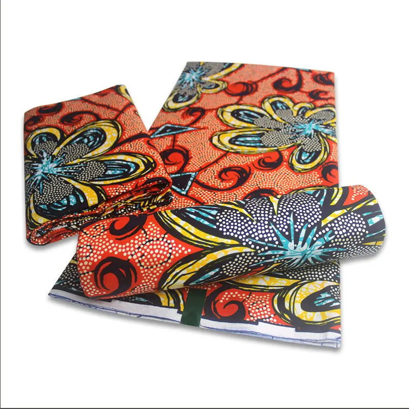 

2020 African Wax Golded Prints Wax Real Nigeria Wax Fabric For Women Dress