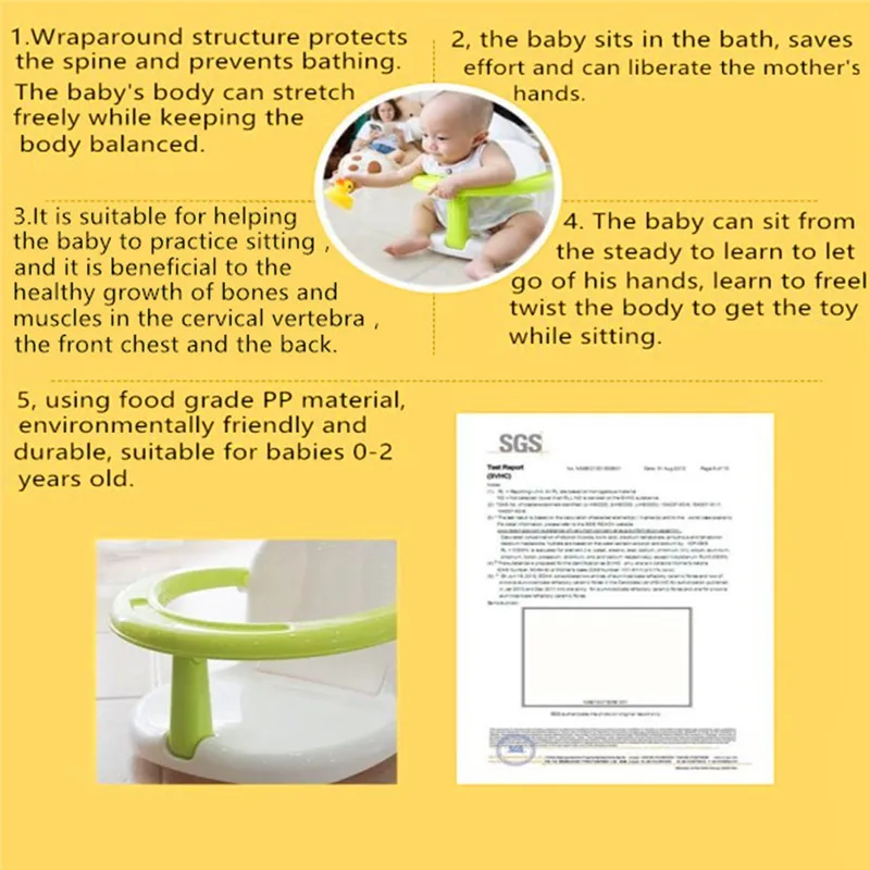 

Baby shower seat Multifunctional Baby Bathtub Circle Baby Folding Non-slip Safety Toy Chair #4S04