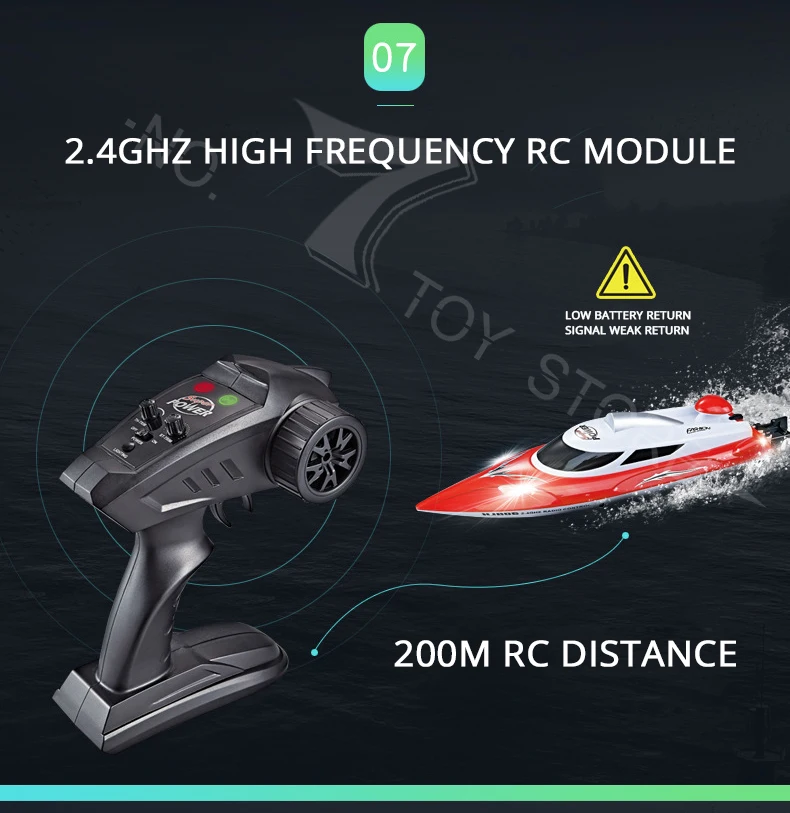 HJ806 Electric RC Boat 35KM/H High Speed Radio Remote Controlled Speedboat Racing Ship Steerable Boats Toy VS Feilun FT012 FT011