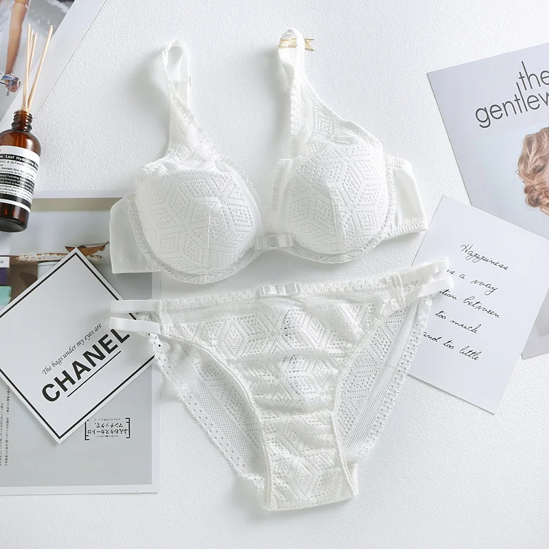 Комплект нижнего белья и бюстгальтера, тонкое губчатое сексуальное кружевное белье в сеточку