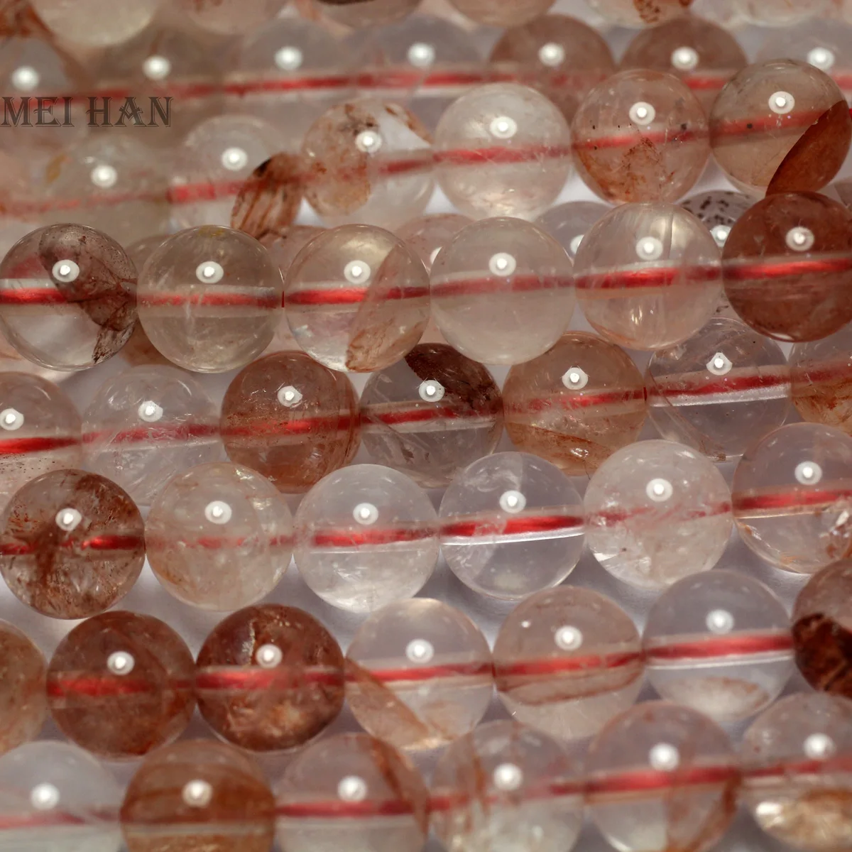 Meihan оптовая продажа 6 мм 8 10 натуральный красный кристалл кварца Гладкие Круглые