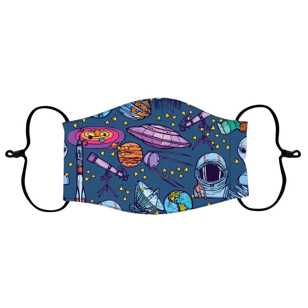 

10PC Children's Adjustable Windproof Print Mask Washable Reusable Mascarillas Mouth Boy Girls Fashion Face masks masque