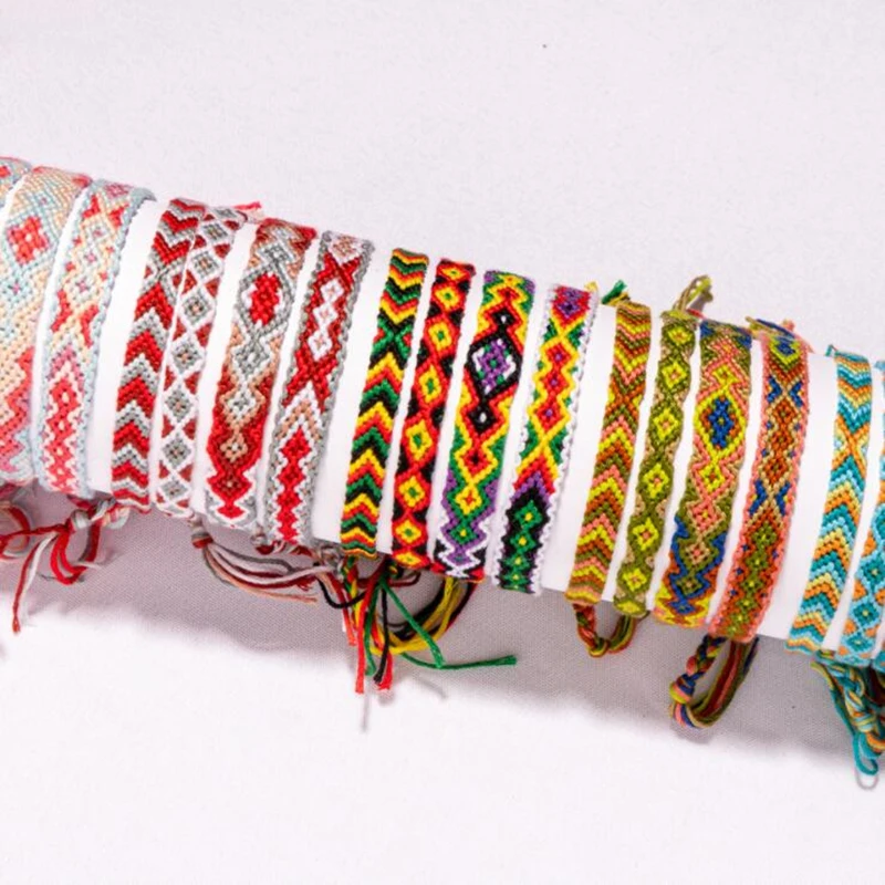 ABL317 4 шт./упак. хлопковый браслет дружбы плетеный шнур регулируемое Винтажное