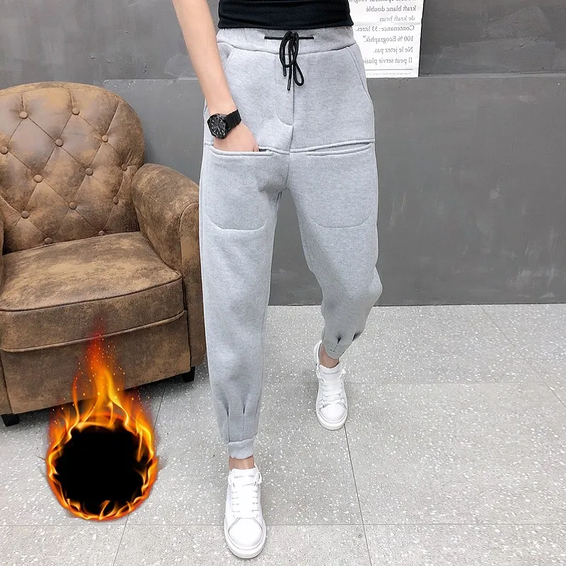 2019 зимние плотные мужские спортивные штаны модные дизайнерские с карманами
