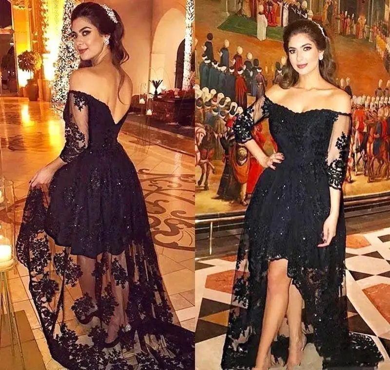 

Cheap Evening Dress Newest Arabic Dubai Off-Shoulder Lace Formal Holiday Wear Prom Party Gown Custom Made Plus prom dresses