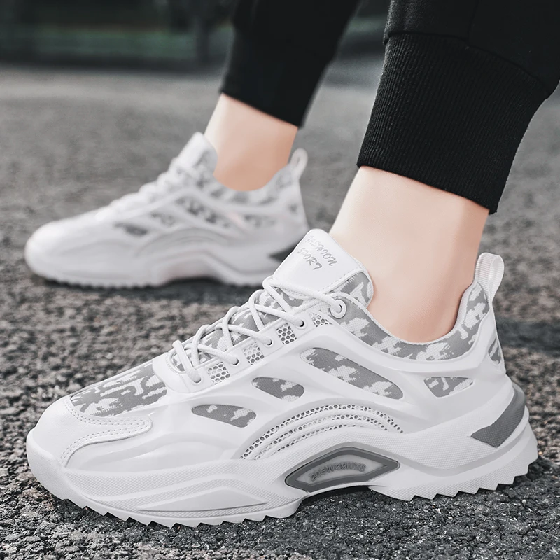 

Vulcanized Shoes Mens Sneakers 2021 Fashion Summer Air Mesh Breathable Wedges Sneakers For Men zapatillas hombre trainers male