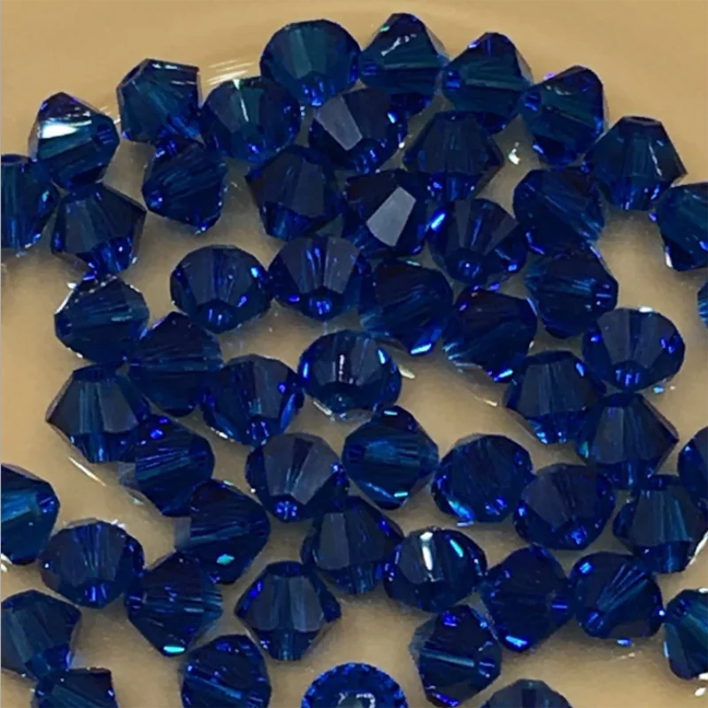 

sapphire 3mm 4mm 6mm rhombus faceted Crystal Glass Beads Loose Spacer Round Beads For DIY Jewelry Making