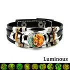 Браслет со светящимися знаками Зодиака, 12 созвездий, ювелирные изделия, Овен, близнецы, дева, пуговица, многослойные плетеные браслеты для пар, подарок