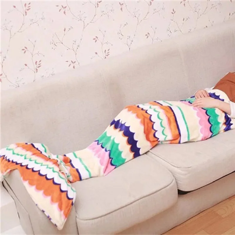 CAMMITEVER креативное мягкое одеяло с хвостом русалки для девочек детей гостиной