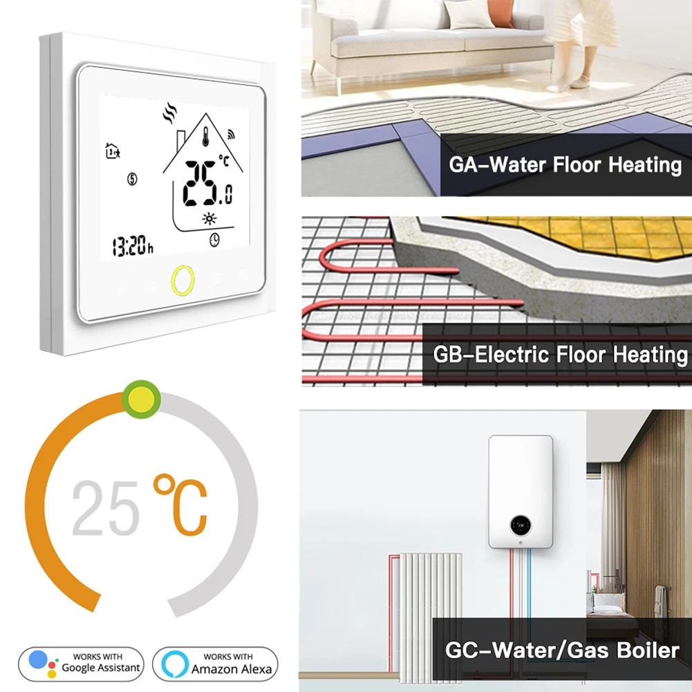

Wi-Fi Smart Thermostat Temperature Controller App Control Voice Control