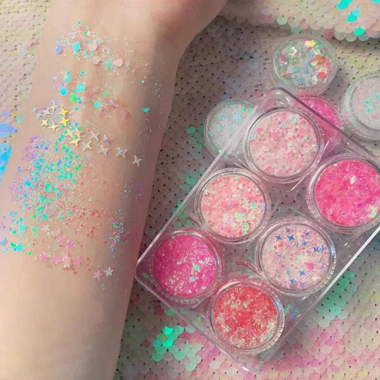 6 цветов/упаковка тени для век с блестками|Блестки тела| |