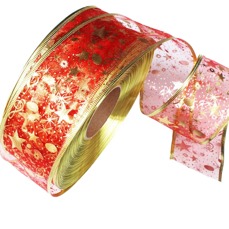 Лента из органзы со звездочками для творчества 2 ярда украшения на день рождения